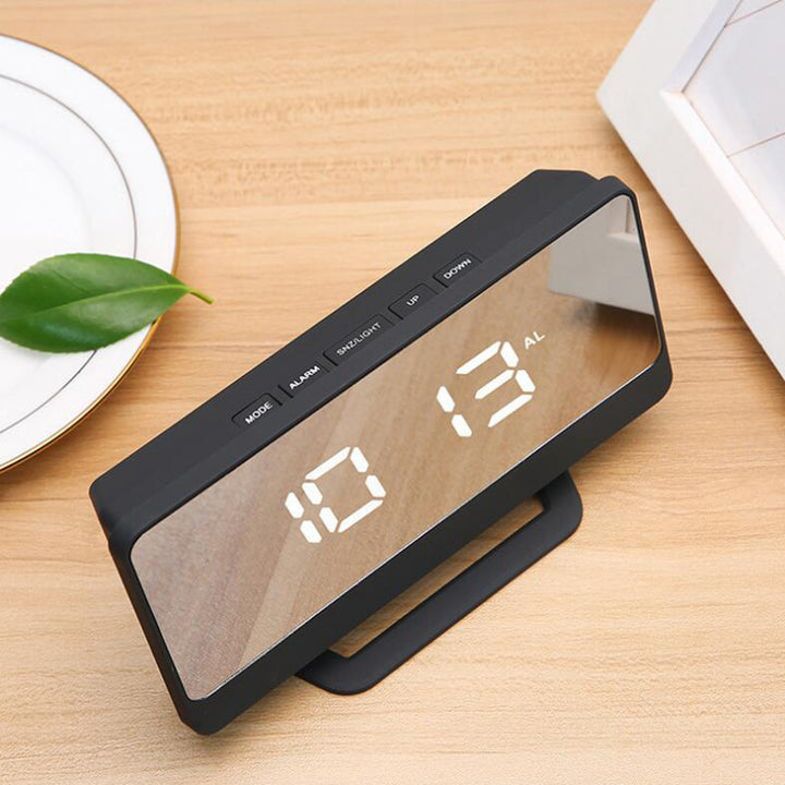 Digital alarm clock with mirror display and snooze function Stornfield