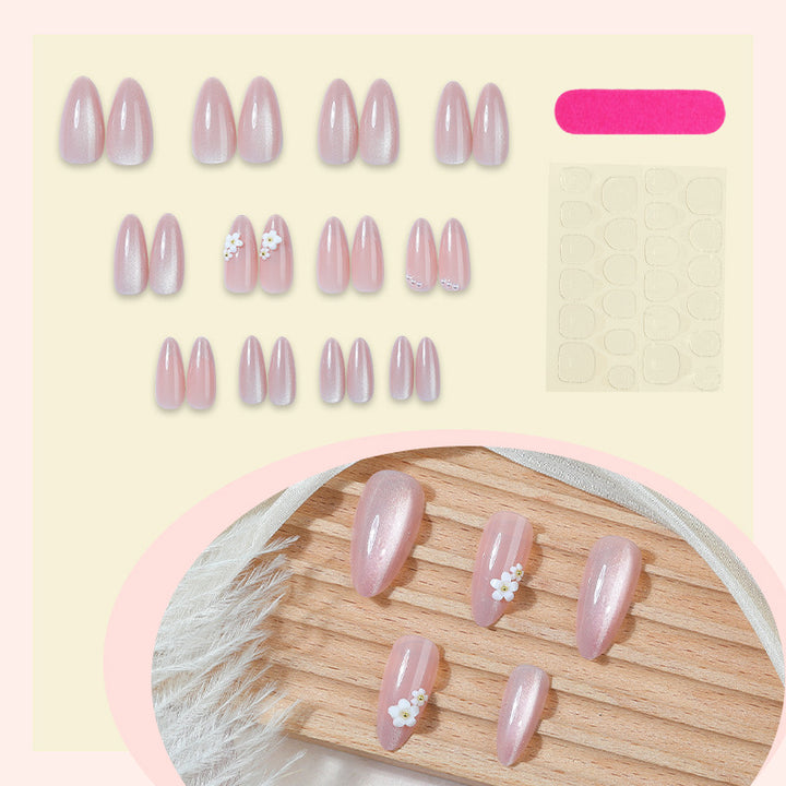 Decorative Press-On Nail Art Set with Elegant Floral Accents Stornfield
