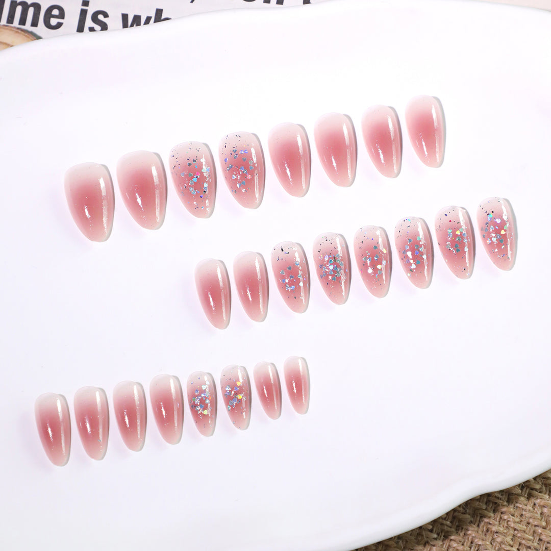 Glittering nail extensions with elegant V-design Stornfield