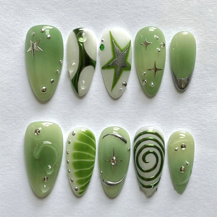 Artificial nails with modern geometric designs Stornfield