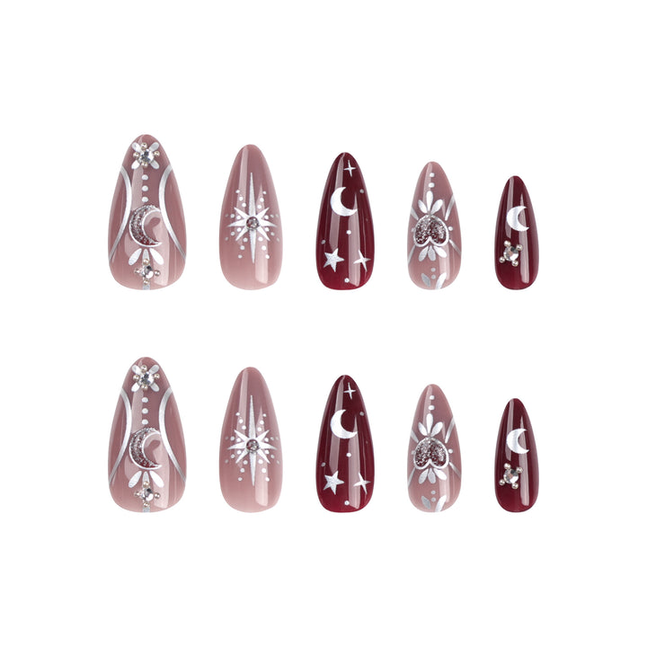 Artful nail extensions in unique moon design Stornfield