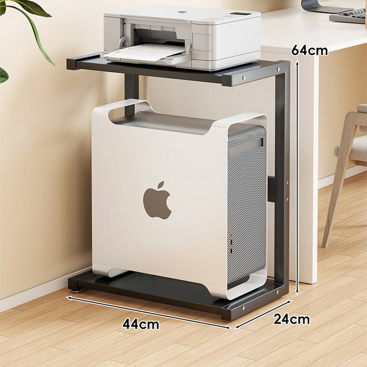 Two-Tier Space-Saving Under-Desk CPU Tower & Printer Stand