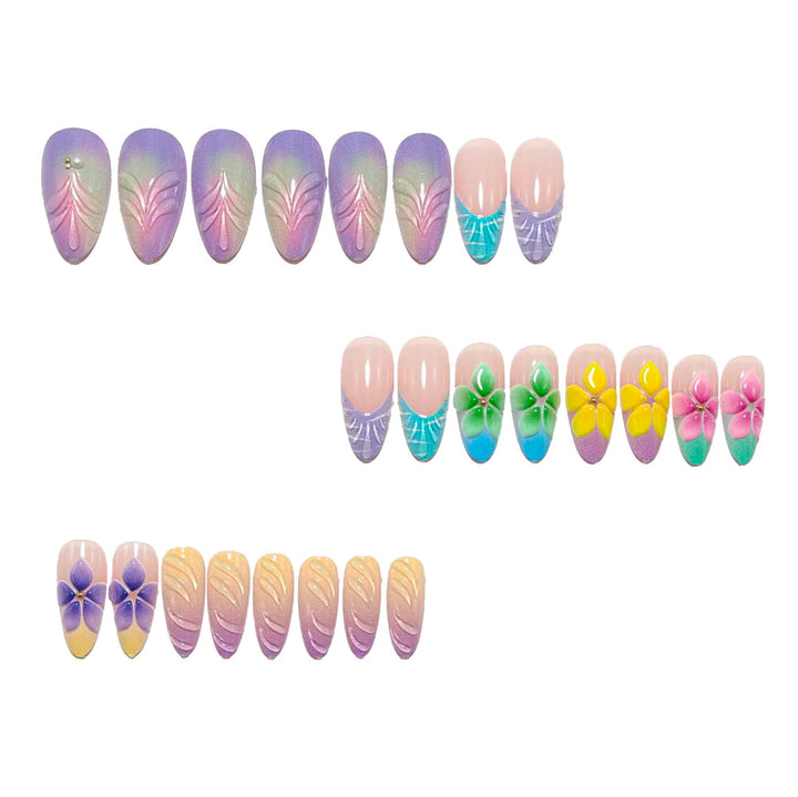 Artificial nails with striking 3D flower design Stornfield