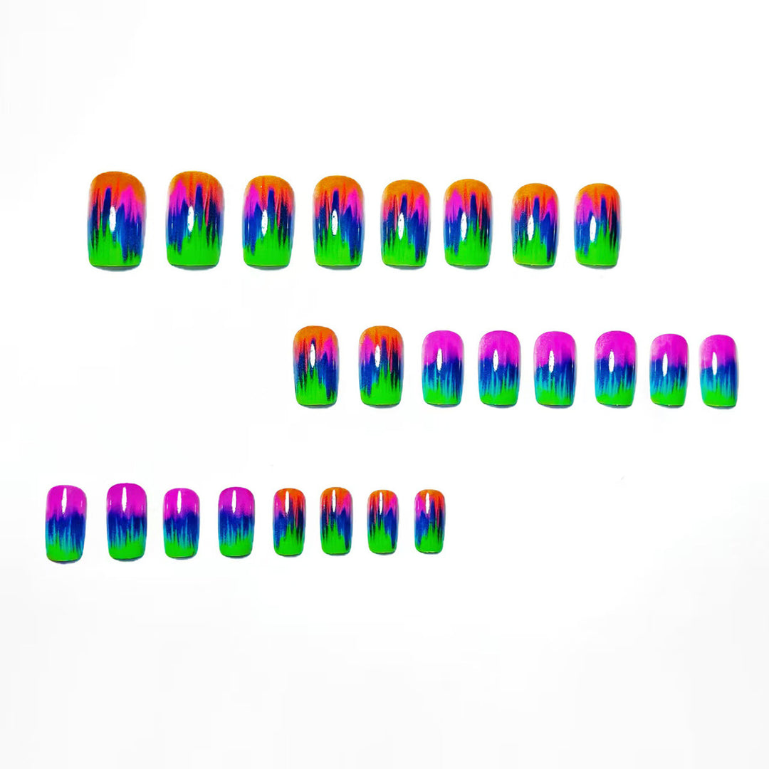 Creative Nail Art in Modern Neon Gradient Design Stornfield