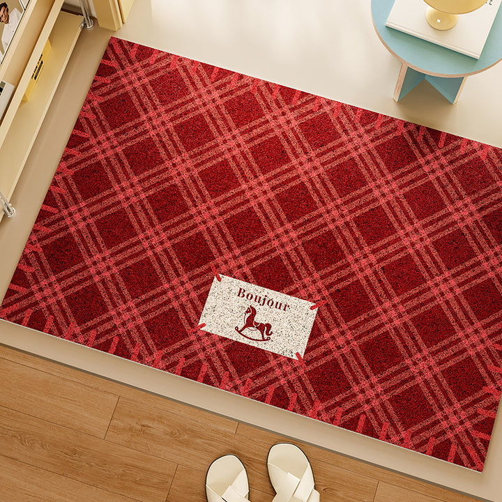 Elegant Plaid Decorative Floor Mat