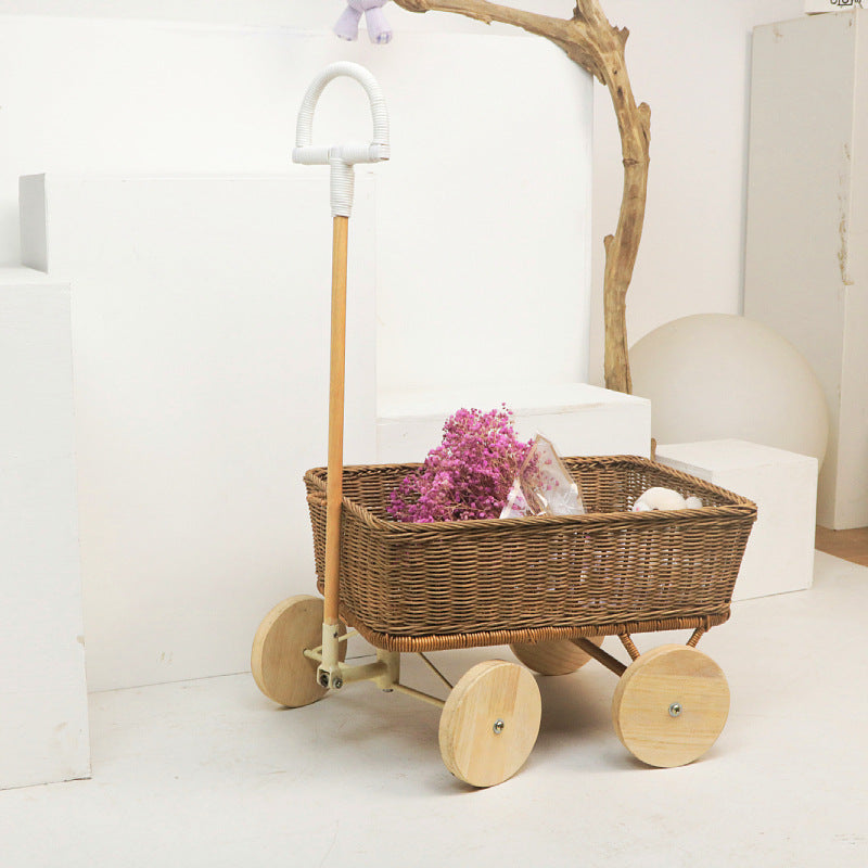 Handcrafted Woven Storage Cart Stornfield
