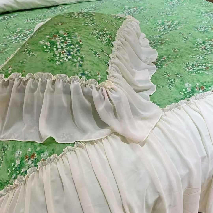Floral Ruffled Duvet Cover Set with Pillow Shams