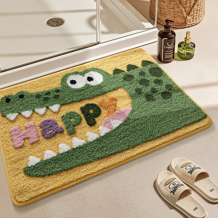 Fun Crocodile Themed Bathroom Rug