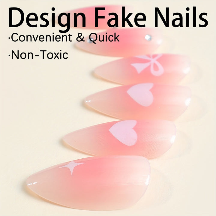 Artificial Nail Set with Romantic Design Stornfield