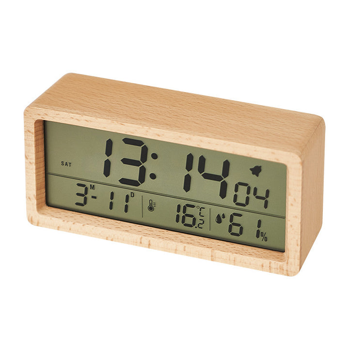 Digital alarm clock with wooden case Stornfield