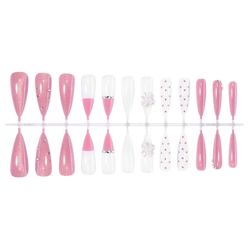 Artificial Nail Design Set with Glamorous Glitter and Pearl Decorations Stornfield