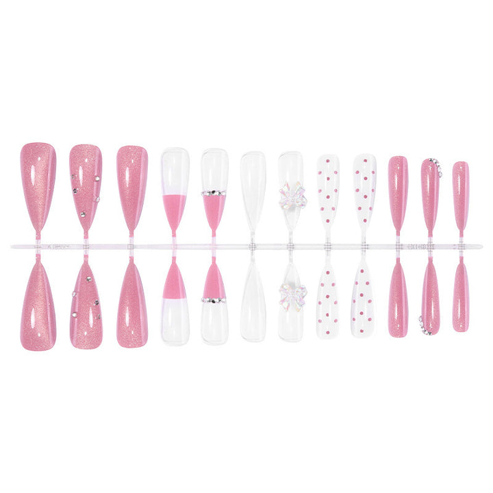 Artificial Nail Design Set with Glamorous Glitter and Pearl Decorations Stornfield