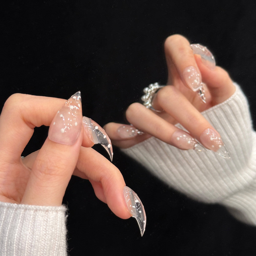 Stiletto Press-On Nail Extensions with Crystal Accents