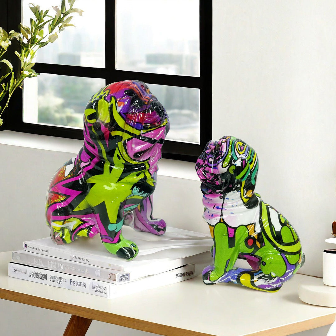 Creative bulldog figurine made of hand-painted resin Stornfield