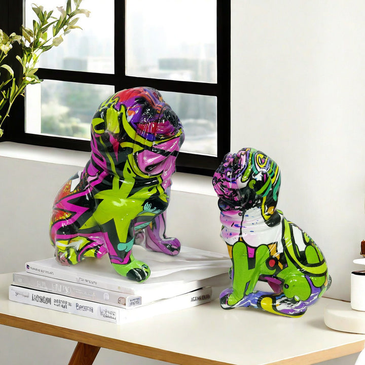 Creative bulldog figurine made of hand-painted resin Stornfield