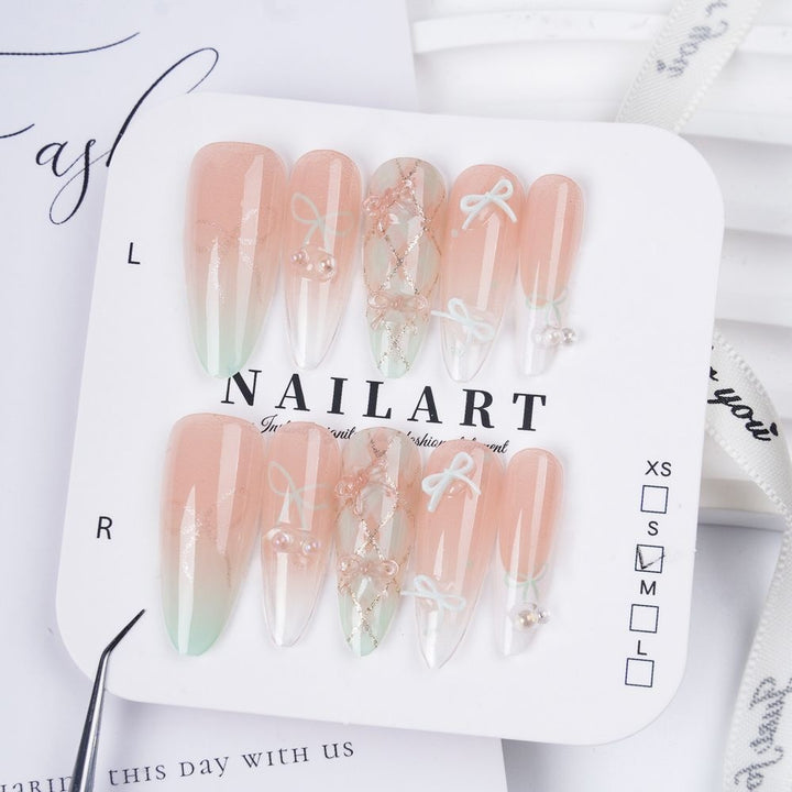 Butterfly-Inspired Stiletto Press-On Nails