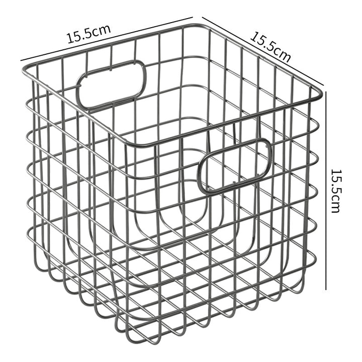 Unisex Wire Storage Basket with Ergonomic Handles Stornfield