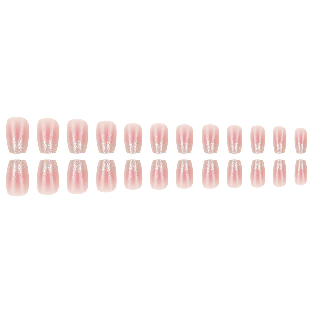 Long Glittered Ombre Press-On Nails Stornfield