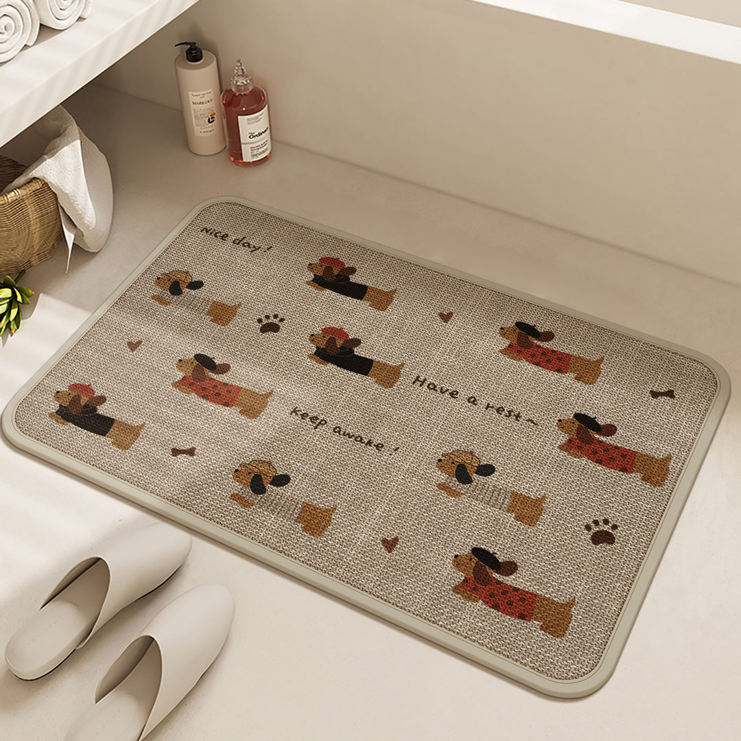 Dog-Themed Bathroom Rug