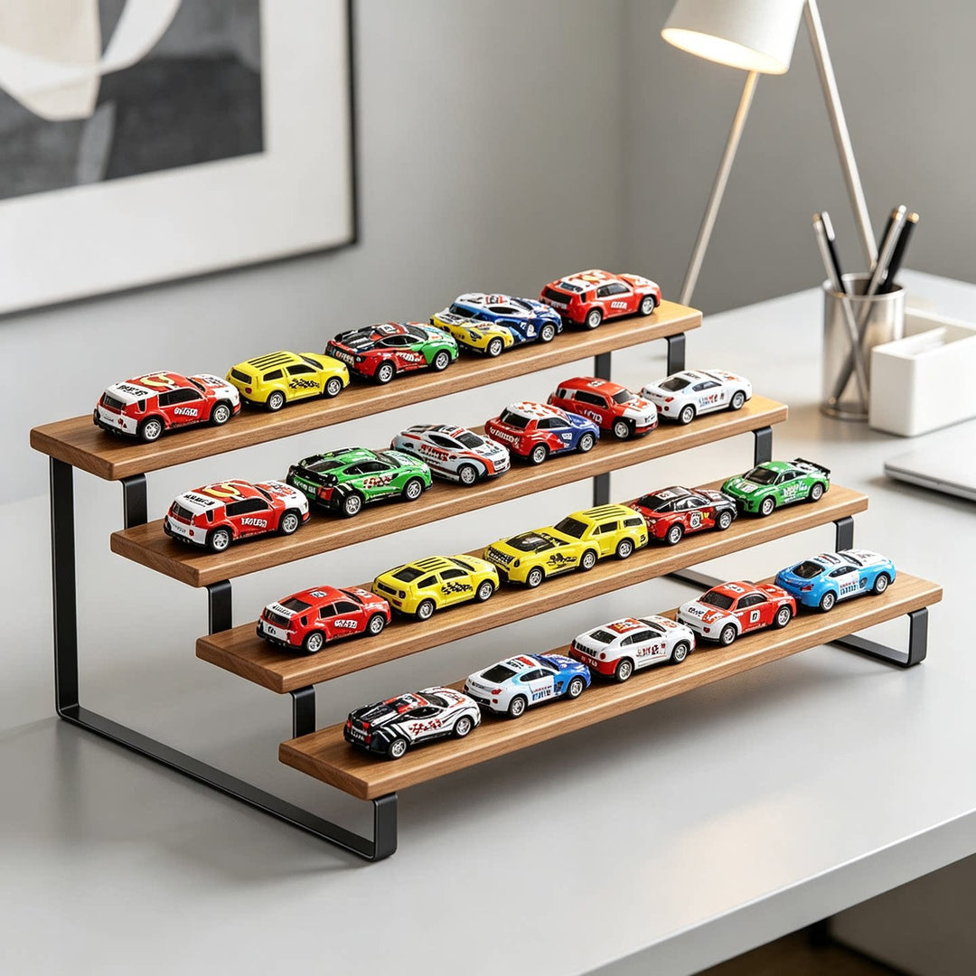 Tiered Wooden Pop Figure Display Organizer