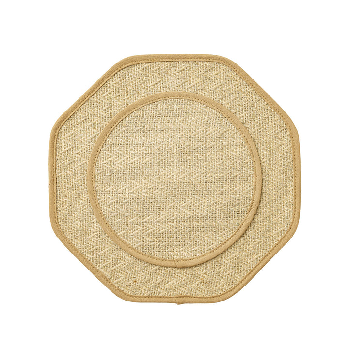 Straw sun hat with wide octagonal brim and cotton inner band Stornfield
