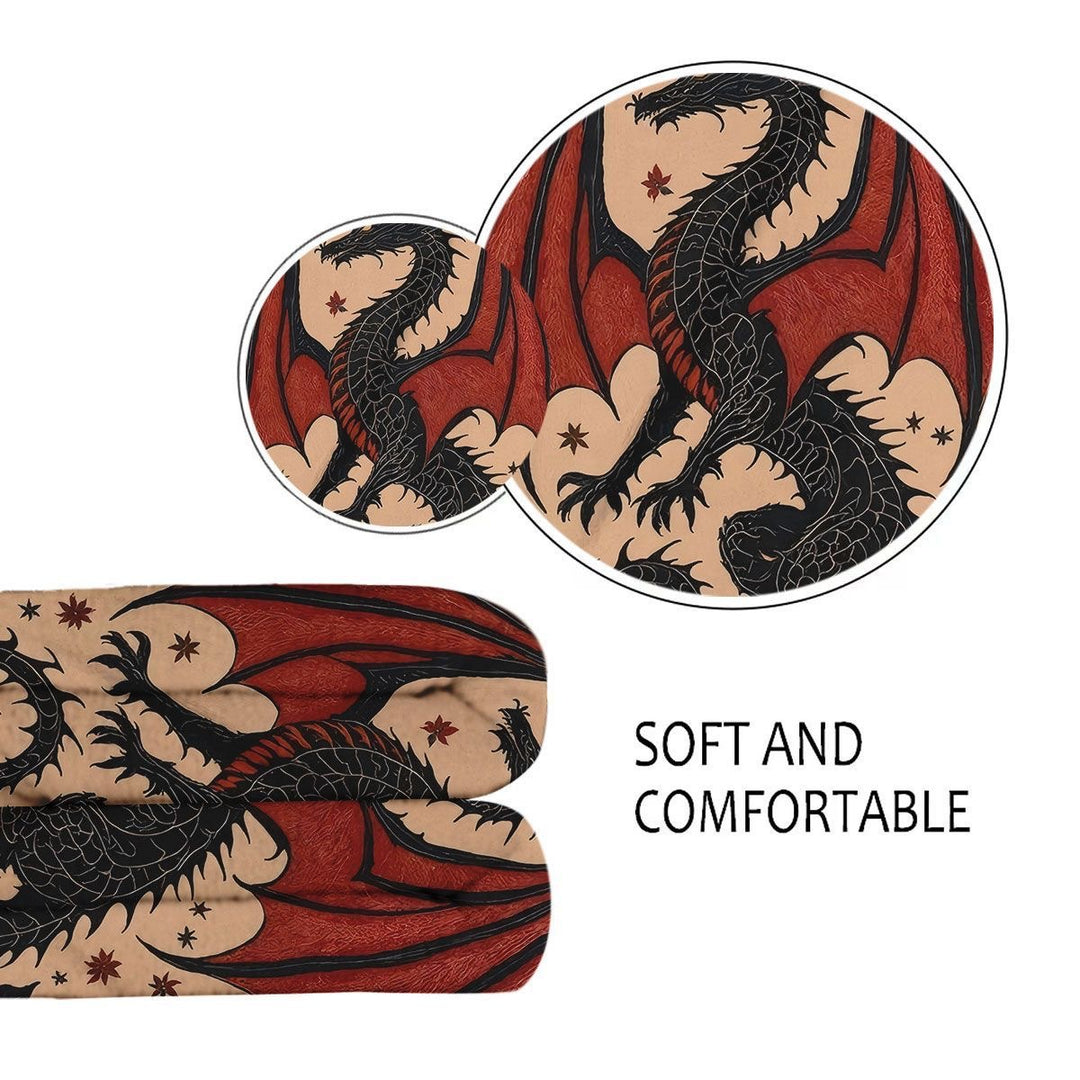 Dragon-Themed Mystical Fleece Blanket