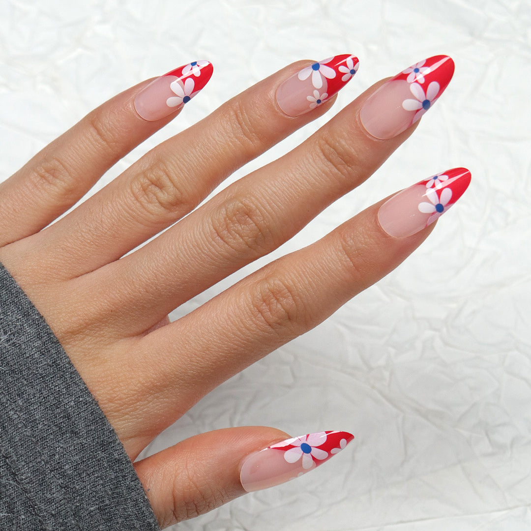 Floral Patterned Stiletto Press-On Nails Stornfield