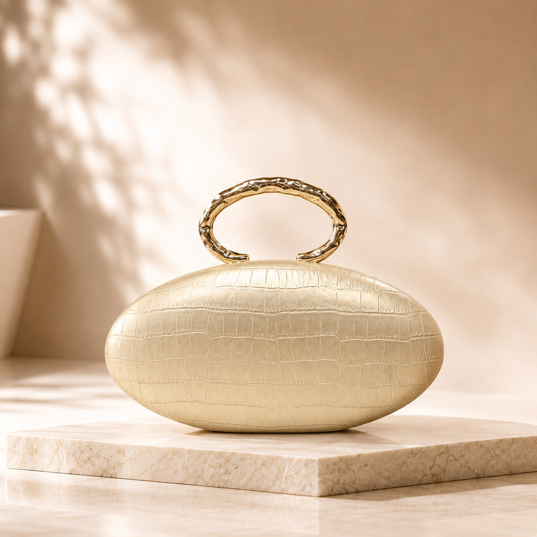 Artistic Curved Handle Acrylic Clutch