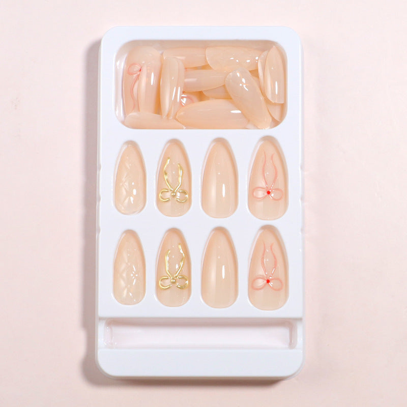 Decorative Press-On Nail Art Set with Bow Highlights Stornfield