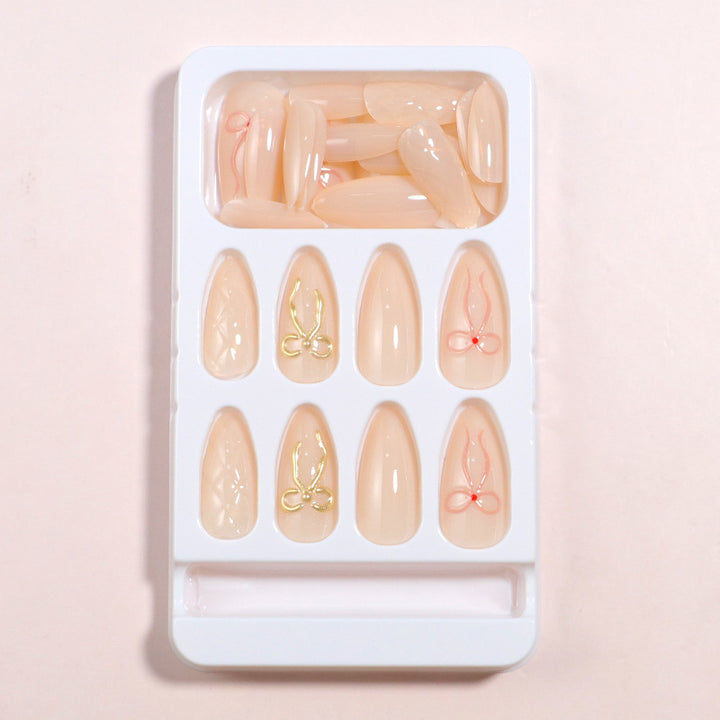 Decorative Press-On Nail Art Set with Bow Highlights Stornfield
