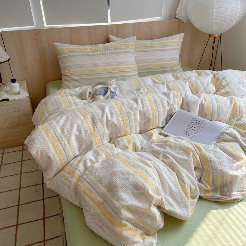 Striped Cotton Duvet Cover Set