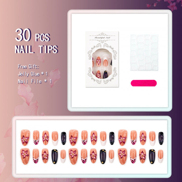 Floral Design Decorative Press-On Nails