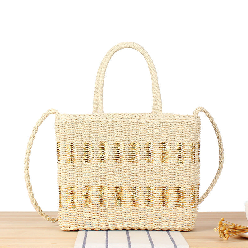 Braided tote bag with double carrying handles Stornfield