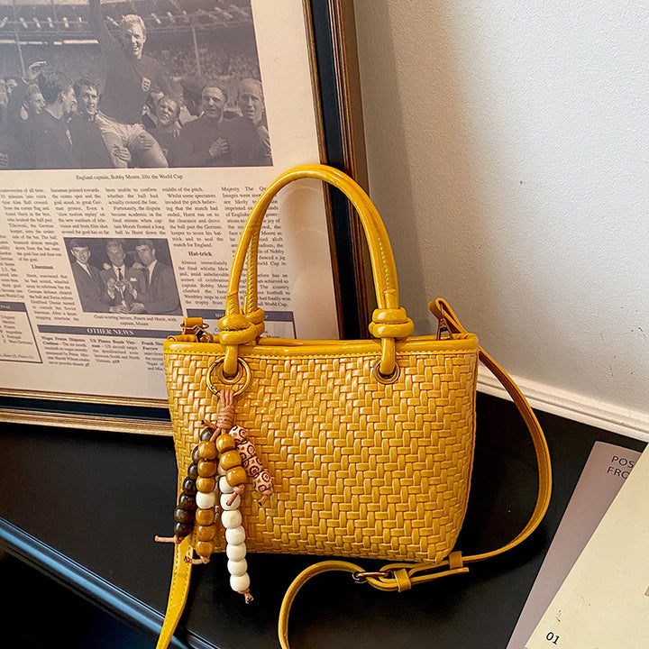 Woven Leather Mini Handbag