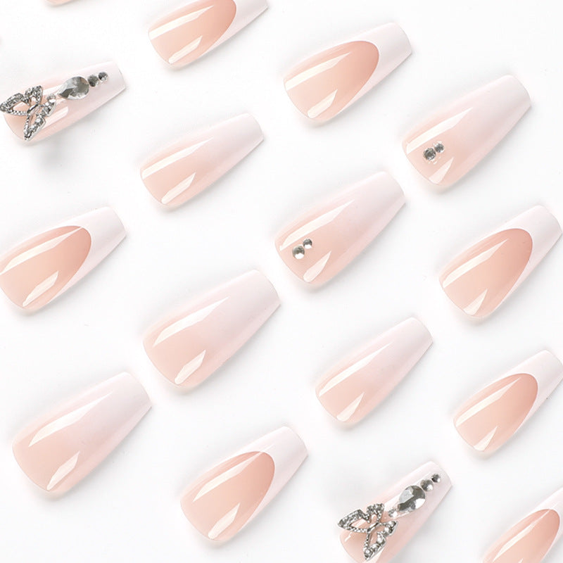 Elegant artificial nails with butterfly accents Stornfield