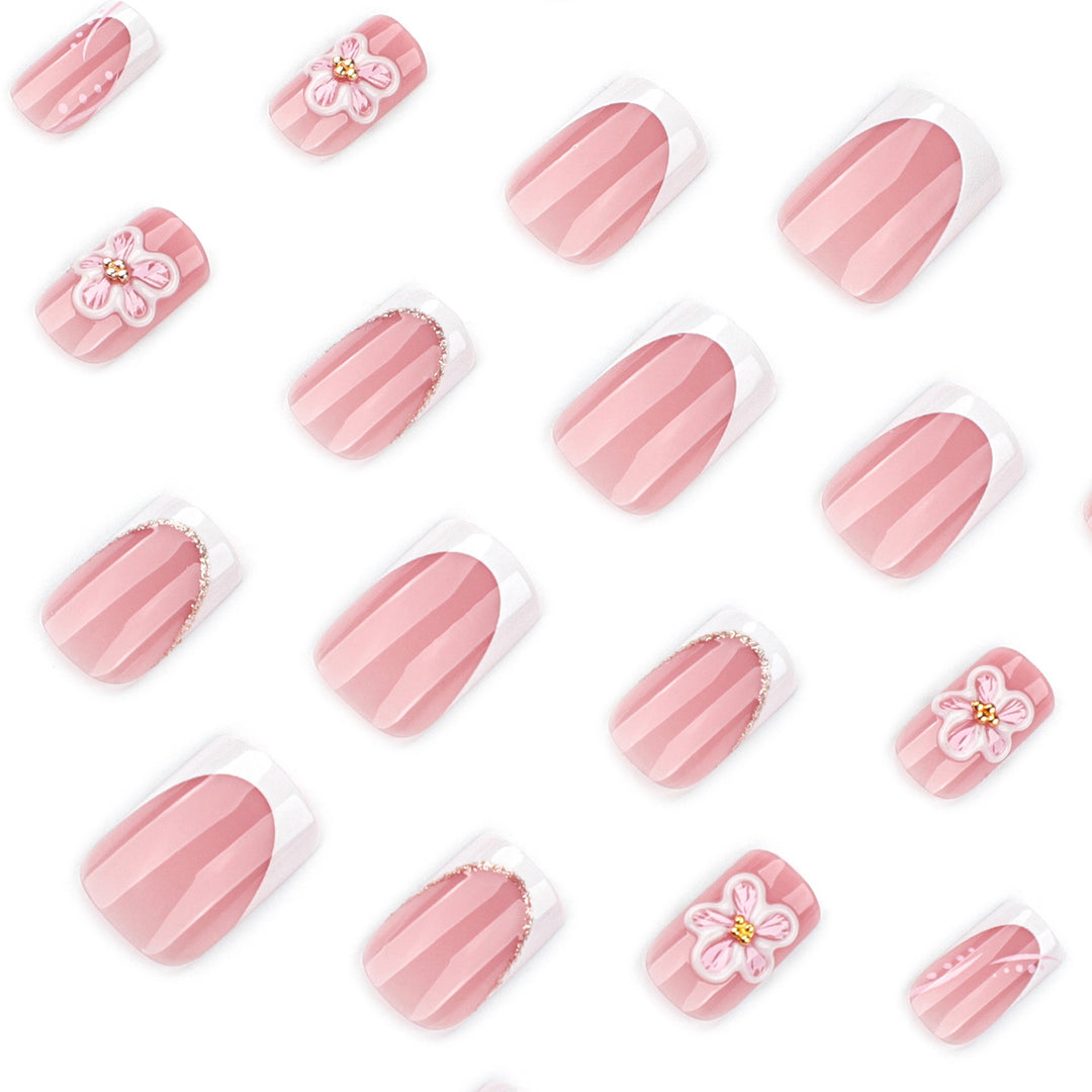 Artful Nail Extensions with Flower Design Stornfield