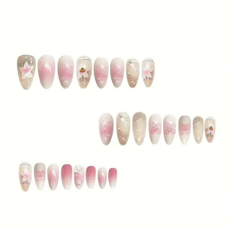 Decorative Floral Acrylic Nail Art Enhancements Stornfield