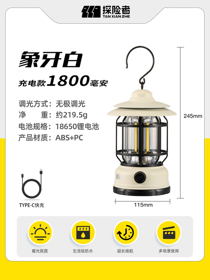 Portable Camping Lamp With USB-C Fast Charging Stornfield