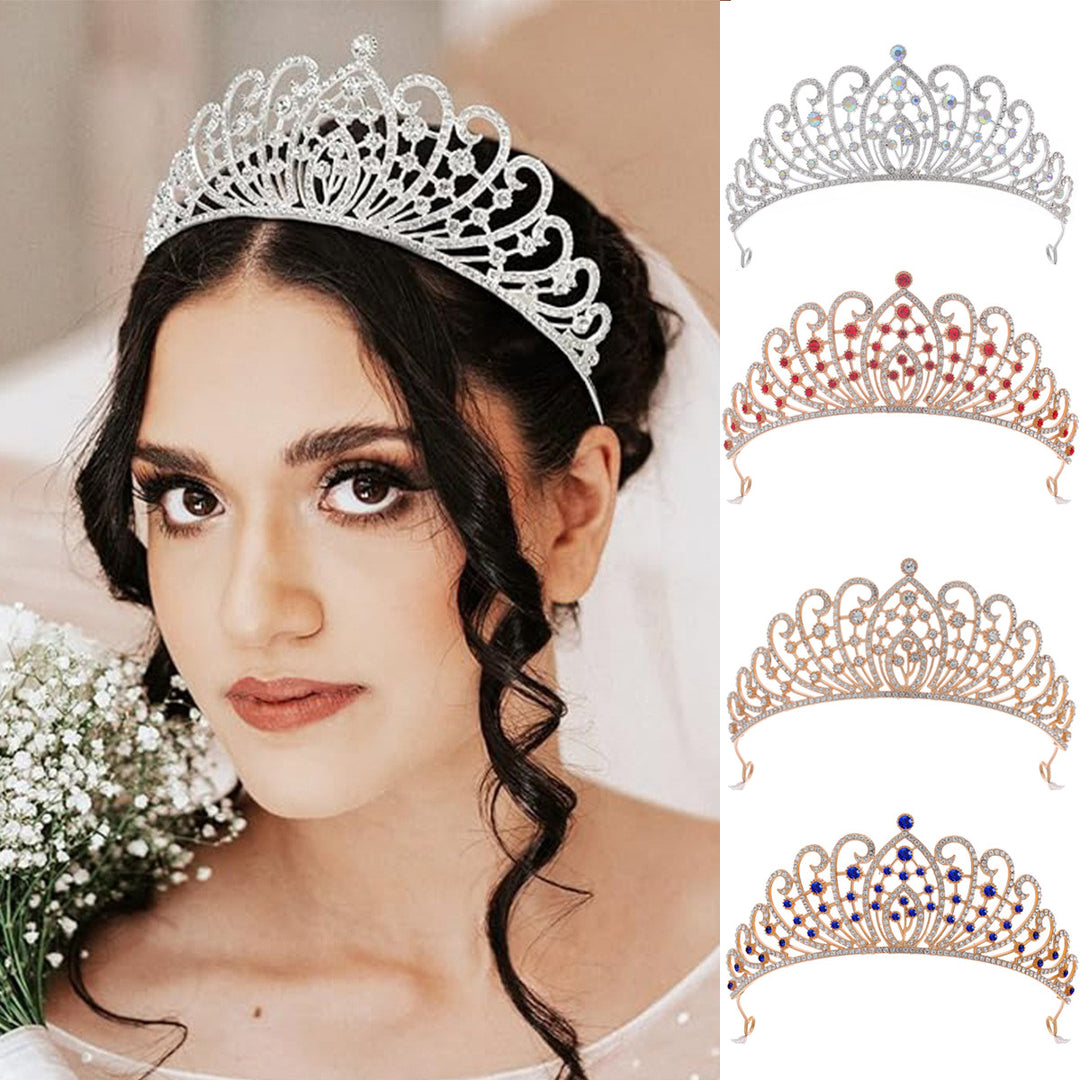 Ladies Elegant Rhinestone Tiara with Floral Details Stornfield