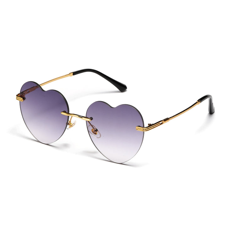 Ladies trendy heart sunglasses with mirrored lenses Stornfield