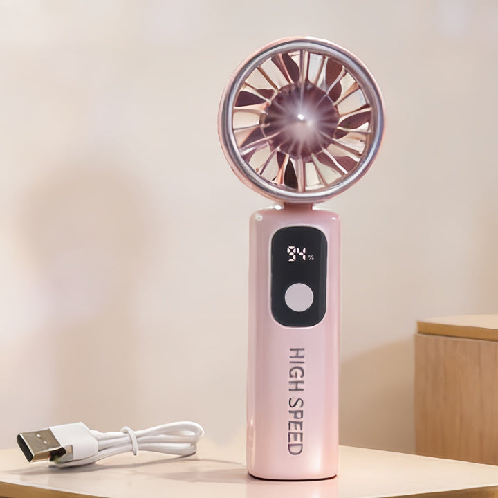 Ladies Portable Mini Fan with Digital Temperature Display Stornfield
