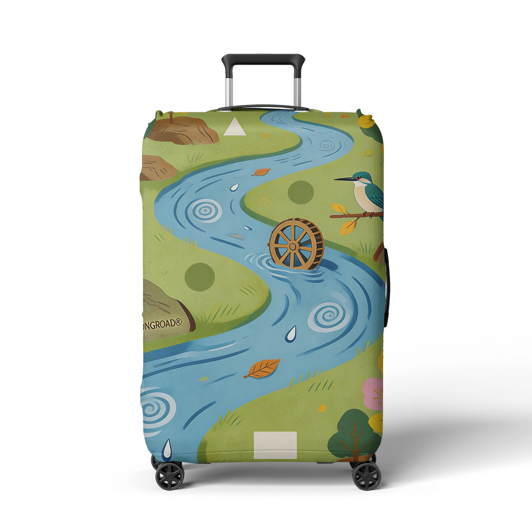 Women's suitcase cover with atmospheric landscape design Stornfield