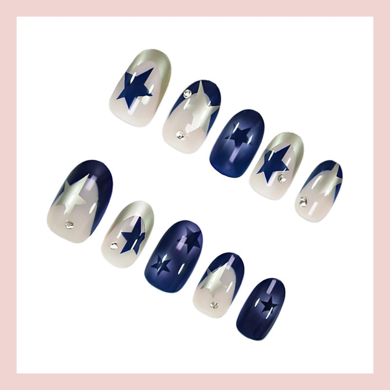 Artificial nails with elegant star pattern and smooth structure Stornfield