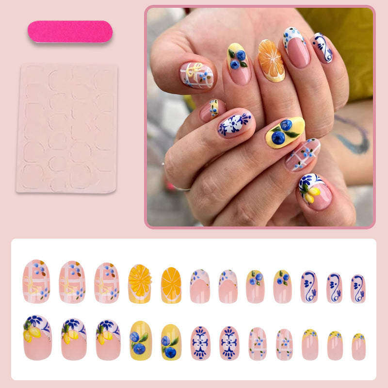 Nail art set with elegant fruit and flower patterns Stornfield
