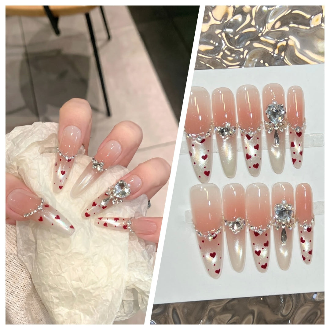 Artistic Stiletto Press-On Nail Set with Charming Patterns Stornfield