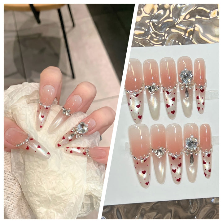 Artistic Stiletto Press-On Nail Set with Charming Patterns Stornfield