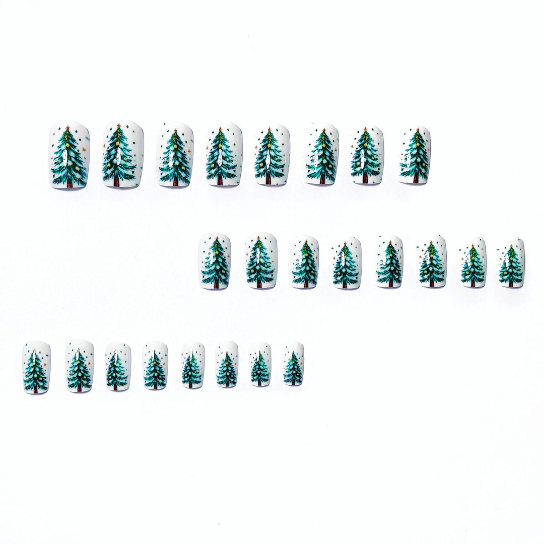 Artificial Nails In Festive Winter Forest Design Stornfield