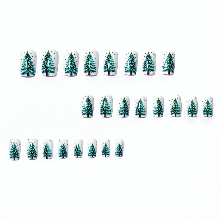 Artificial Nails In Festive Winter Forest Design Stornfield