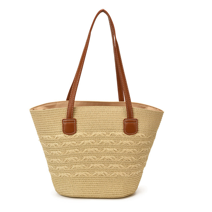 Woven Straw Beach Tote Bag