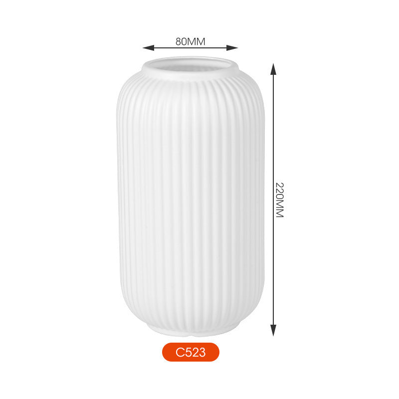 Elegant Vertical Ribbed Ceramic Vase Stornfeild